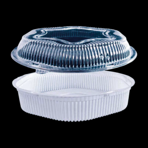 Caserola alba cu capac transparent pentru inghetata - 1301